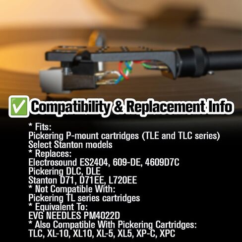 Stanton Needle Stylus Replacement – New DLC Elliptical Stylus for Pickering and Stanton Cartridges – One Turntable Cartridge in Box – D71EE L720EE Phonograph Record Player Hifi Accessories Upgrade in Kuwait