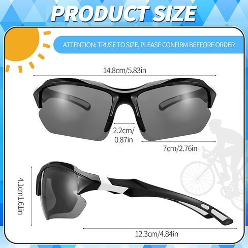 4 Pack Polarized Sports Sunglasses for Men & Women | UV Protection Lightweight Wraparound Sunglasses for Outdoor in Saudi Arabia