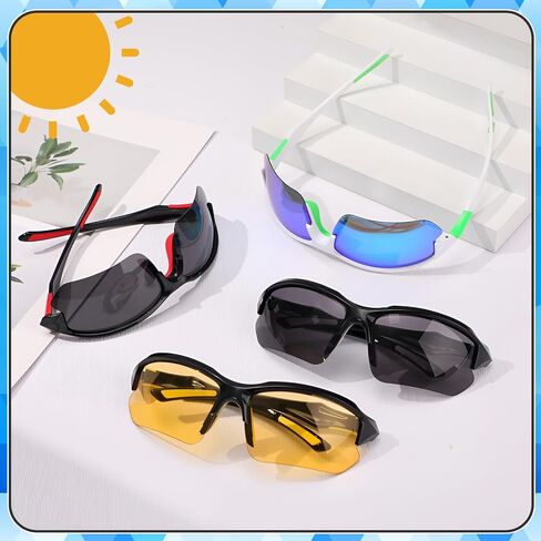4 Pack Polarized Sports Sunglasses for Men & Women | UV Protection Lightweight Wraparound Sunglasses for Outdoor in Saudi Arabia
