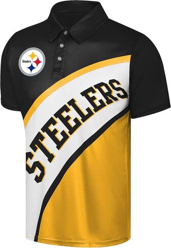 FOCO NFL Exclusive Action Curved Polyester Polo Shirt with Official Team Graphics, Moisture-Wicking Fabric, Athletic Fit in Saudi Arabia