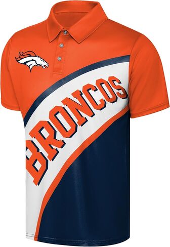 FOCO NFL Exclusive Action Curved Polyester Polo Shirt with Official Team Graphics, Moisture-Wicking Fabric, Athletic Fit in Saudi Arabia