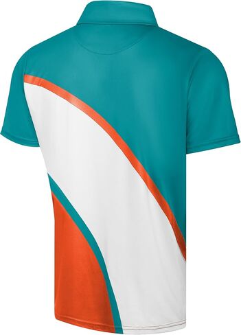FOCO NFL Exclusive Action Curved Polyester Polo Shirt with Official Team Graphics, Moisture-Wicking Fabric, Athletic Fit in Saudi Arabia