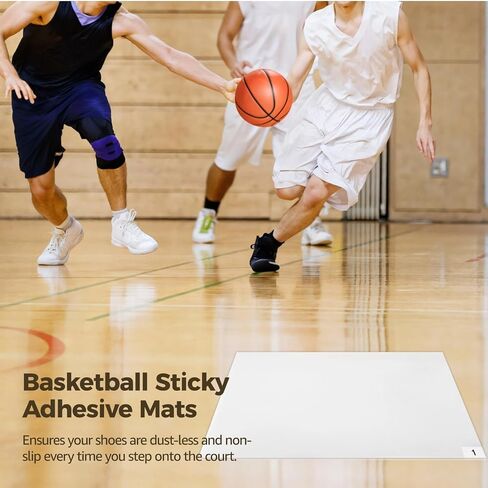 10 Packs 300 Sheets Basketball Adhesive Floor Mat 17.3" x 13.4" Clear Sticky Mats Replacement Grip Construction Mats Remove Dirt for Basketball Court Laboratory Hospital in Saudi Arabia