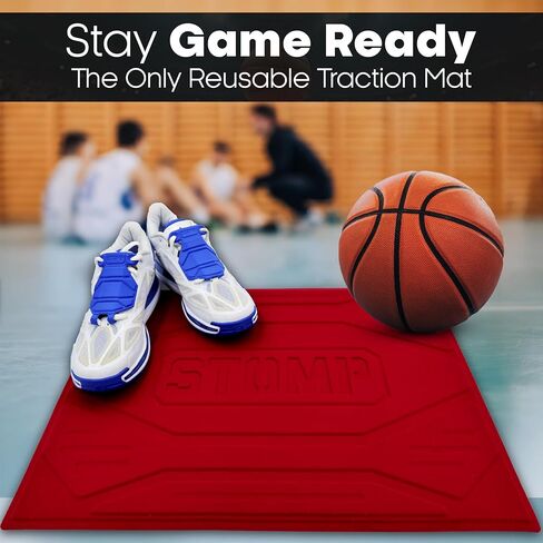 ألعاب القوى STOMP: حصيرة جر كبيرة قابلة لإعادة الاستخدام لأحذية الكرة الطائرة وكرة السلة - بديل لحصائر كرة السلة اللاصقة للأحذية - وسادة تنظيف أحذية متينة وغير قابلة للانزلاق - 24 بوصة × 19 بوصة in Kuwait