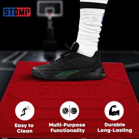 ألعاب القوى STOMP: حصيرة جر كبيرة قابلة لإعادة الاستخدام لأحذية الكرة الطائرة وكرة السلة - بديل لحصائر كرة السلة اللاصقة للأحذية - وسادة تنظيف أحذية متينة وغير قابلة للانزلاق - 24 بوصة × 19 بوصة in Kuwait