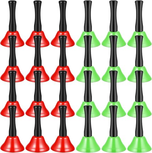 24 Pcs Christmas Hand Bell Wooden Handle Metal Steel for Adults Durable Wooden Handbells Perfect for Music Teaching Party Holiday Music, Church Choirs, and Christmas Celebrations in Saudi Arabia