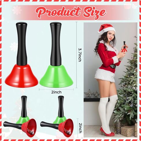 24 Pcs Christmas Hand Bell Wooden Handle Metal Steel for Adults Durable Wooden Handbells Perfect for Music Teaching Party Holiday Music, Church Choirs, and Christmas Celebrations in Saudi Arabia