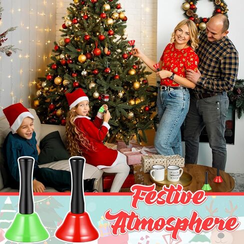 24 Pcs Christmas Hand Bell Wooden Handle Metal Steel for Adults Durable Wooden Handbells Perfect for Music Teaching Party Holiday Music, Church Choirs, and Christmas Celebrations in Saudi Arabia