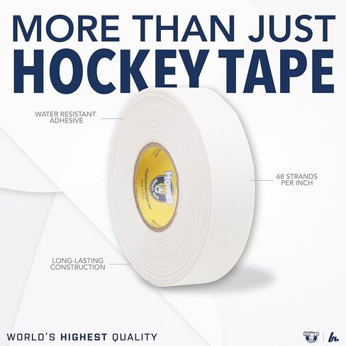 Howies Hockey Tape | 6-Pack Combos of Cloth Stick Tape (White/Black) & Shin Pad Tape (Clear) | Pro Grip & Durability | Made in USA in Saudi Arabia