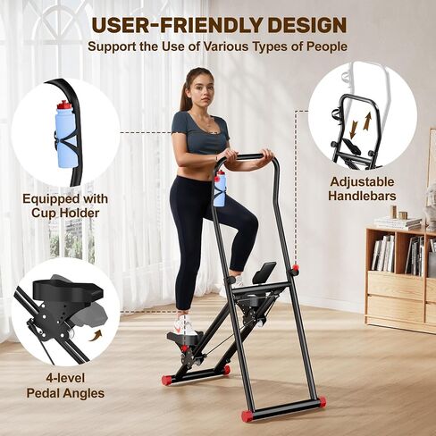 Stair Stepper for Home Gym Exercise, Compact Folding Cardio Stair Climber for Full-Body Workout, Vertical Climber Machine, Extended Step Range in Saudi Arabia