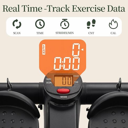 سلالم صغيرة مع أشرطة مقاومة للتمرين في المنزل، آلة ستيبر قابلة للحمل لتمرين الجسم بالكامل، ستيبر لياقة هيدروليكي مع شاشة LCD، أسود in Kuwait