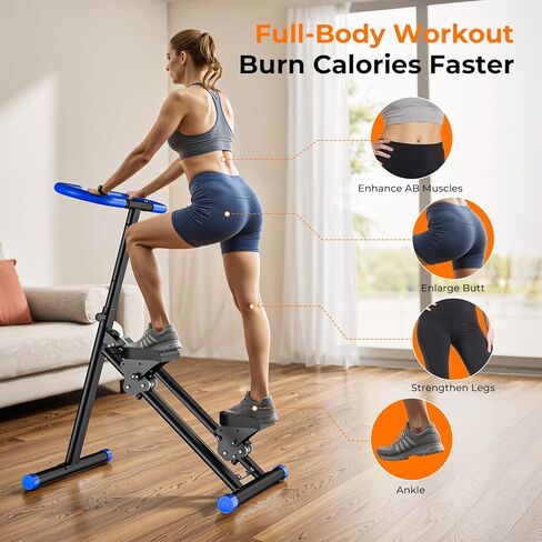 OWLSKY Stair Stepper للمنزل، آلة تمرين التسلق العمودي مع إطار مثلث ثابت، شاشة LCD، حركة سلسة وهادئة، معدات تمرين الجسم بالكامل، تدعم 330 رطلاً in Kuwait