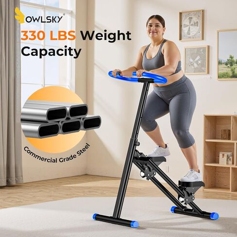 OWLSKY Stair Stepper للمنزل، آلة تمرين التسلق العمودي مع إطار مثلث ثابت، شاشة LCD، حركة سلسة وهادئة، معدات تمرين الجسم بالكامل، تدعم 330 رطلاً in Kuwait
