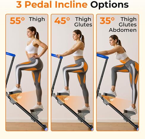 OWLSKY Stair Stepper للمنزل، آلة تمرين التسلق العمودي مع إطار مثلث ثابت، شاشة LCD، حركة سلسة وهادئة، معدات تمرين الجسم بالكامل، تدعم 330 رطلاً in Kuwait