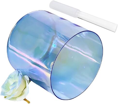 8 Inch Blue Space light Alchemy Crystal singing bowl, Chakra Bowl Sound Bowl Chime Bowl, Gift For Yoga Meditation & Sound Healing, With Free Acrylic Striker & O-ring(F Note) in Kuwait