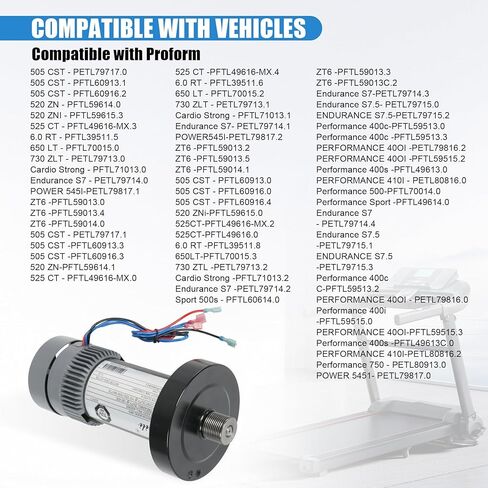 Treadmill DC Drive Motor with Flywheel Compatible with NordicTrack ProForm HealthRider Gold's Gym Epic Replacement for 405618 349568 314571 M-405565 362190 356334 C3364B4370M 2.80 HP 130V DC 1939W in Saudi Arabia