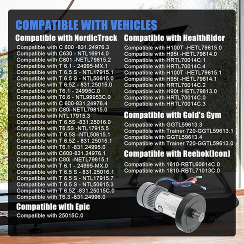 Treadmill DC Drive Motor with Flywheel Compatible with NordicTrack ProForm HealthRider Gold's Gym Epic Replacement for 405618 349568 314571 M-405565 362190 356334 C3364B4370M 2.80 HP 130V DC 1939W in Saudi Arabia