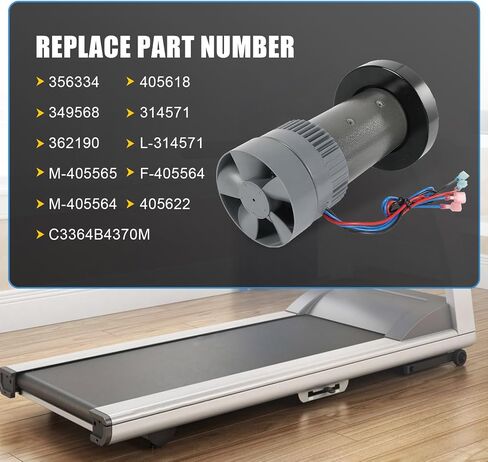 Treadmill DC Drive Motor with Flywheel Compatible with NordicTrack ProForm HealthRider Gold's Gym Epic Replacement for 405618 349568 314571 M-405565 362190 356334 C3364B4370M 2.80 HP 130V DC 1939W in Saudi Arabia