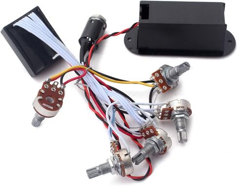 SUPVOX 3 Band Equalizer Eq Preamp Circuit for Bass Guitar Wiring Harness with Pickup Set for Bass Black in Saudi Arabia