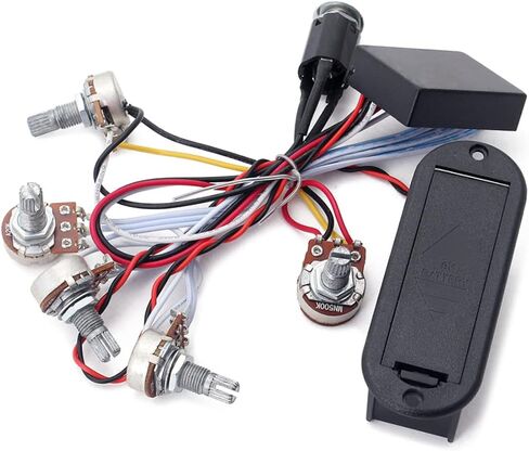 SUPVOX 3 Band Equalizer Eq Preamp Circuit for Bass Guitar Wiring Harness with Pickup Set for Bass Black in Saudi Arabia