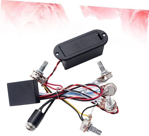 SUPVOX 3 Band Equalizer Eq Preamp Circuit for Bass Guitar Wiring Harness with Pickup Set for Bass Black in Saudi Arabia