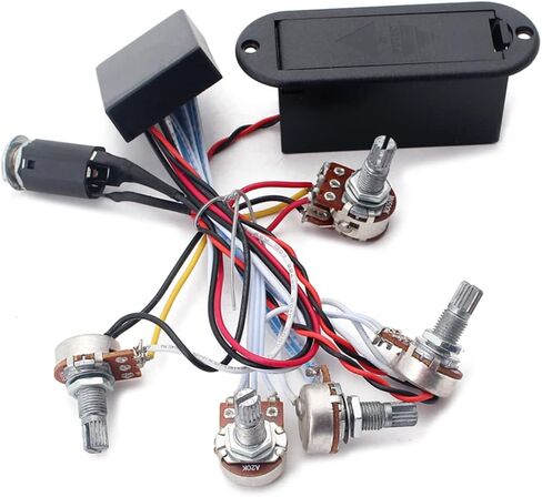 SUPVOX 3 Band Equalizer Eq Preamp Circuit for Bass Guitar Wiring Harness with Pickup Set for Bass Black in Saudi Arabia