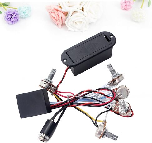 SUPVOX 3 Band Equalizer Eq Preamp Circuit for Bass Guitar Wiring Harness with Pickup Set for Bass Black in Saudi Arabia