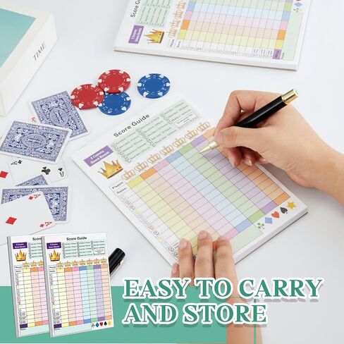 2 Pack Five Card Games Crowns Score Pad, Replacement Score Sheets Book, Tracks 7 Players at Once, 160 Pages Total, 8.2x5.5 Inch Double Sided Pads, Family Game Night Accessory in Saudi Arabia