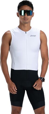 بدلة رياضية للرجال من Zoot بدون أكمام Tri Aero SLVS FZ، بدلة Triathlon سريعة الجفاف بدون أكمام مع شامواه وتخزين السباق in Kuwait