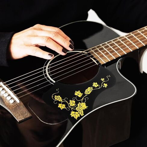 جيتار صوتي Pickguard 2 قطعة لوحة خدش واقية من مادة PVC الذهبية مقاس 6.69 × 4.53 بوصة حماية متينة لجسم الجيتار in Saudi Arabia
