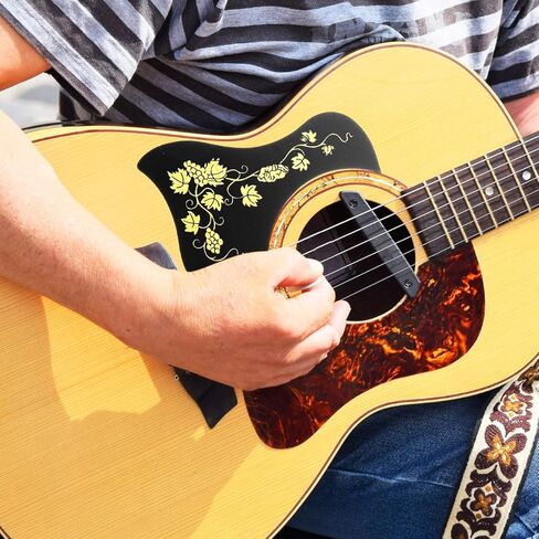 جيتار صوتي Pickguard 2 قطعة لوحة خدش واقية من مادة PVC الذهبية مقاس 6.69 × 4.53 بوصة حماية متينة لجسم الجيتار in Saudi Arabia