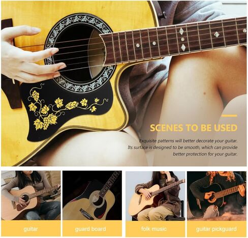 جيتار صوتي Pickguard 2 قطعة لوحة خدش واقية من مادة PVC الذهبية مقاس 6.69 × 4.53 بوصة حماية متينة لجسم الجيتار in Saudi Arabia