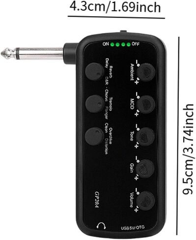 Generic جيتار مضخم ضوت سماعات الأذن USB ملحقات أدوات صغيرة مدمجة 3 تأثيرات التوصيل والتشغيل لممارسة المنزل in Saudi Arabia