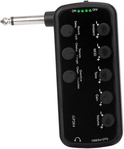 Generic جيتار مضخم ضوت سماعات الأذن USB ملحقات أدوات صغيرة مدمجة 3 تأثيرات التوصيل والتشغيل لممارسة المنزل in Saudi Arabia