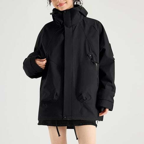 3 in 1 Jackets for Women Fall Winter Fleece Insulation Hooded Jacket Hiking Outdoor Windproof Warm Windbreaker Outerwear in Saudi Arabia