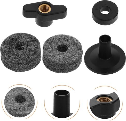Toyvian 1set Cymbal Stand Accessories Drum Kit Mounts Felt Pads and Plastic Sleeves for Secure Cymbal Placement and in Saudi Arabia