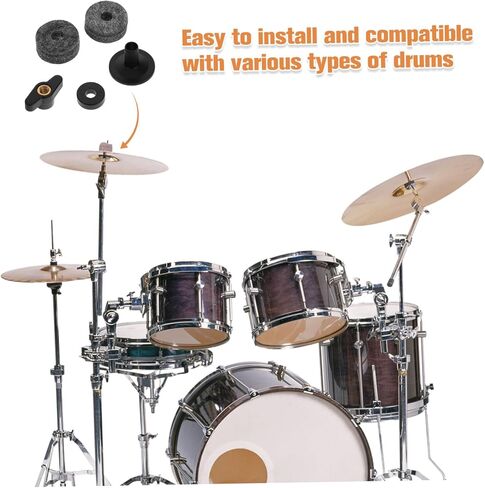 Toyvian 1set Cymbal Stand Accessories Drum Kit Mounts Felt Pads and Plastic Sleeves for Secure Cymbal Placement and in Saudi Arabia