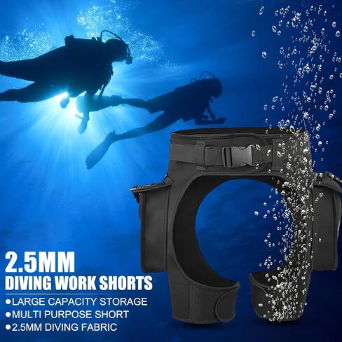 EVTSCAN Wetsuit Pants for Mens, 2.5mm Neoprene Diving Technical Shorts, Quick Dry, with Two Large Side Pockets and Adjustable Waist Band for Technical Diving(Medium) in Saudi Arabia
