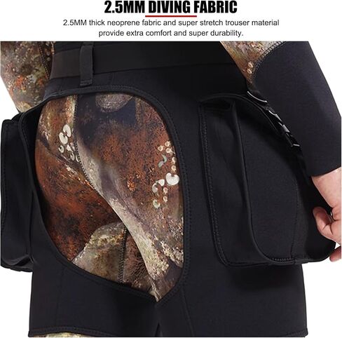 EVTSCAN Wetsuit Pants for Mens, 2.5mm Neoprene Diving Technical Shorts, Quick Dry, with Two Large Side Pockets and Adjustable Waist Band for Technical Diving(Medium) in Saudi Arabia