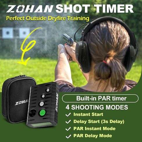 مؤقت إطلاق النار المحدث من ZOHAN لمسابقة الرماية - مؤقت إطلاق النار للأسلحة النارية مع صفارة عالية محسنة، استخدام RO، 4 أوضاع in Kuwait