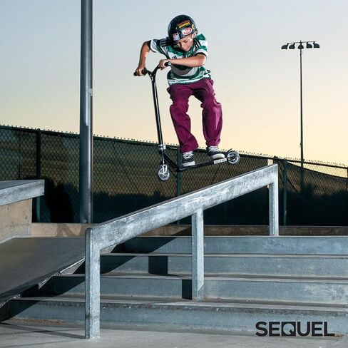 Sequel Rise Stunt Scooter - سكوتر Pro Trick الكامل بإطار من الألومنيوم، عجلات 110 مم، سعة وزن 220 رطل، للأعمار من 8 سنوات فما فوق in Saudi Arabia