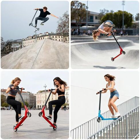 Pro Freestyle Stunt Scooter - سكوتر خدعة من الألومنيوم خفيف الوزن بعجلات 110 مم، سطح T6 معزز ومحامل ABEC-9 | الأطفال والمراهقين والكبار 8+ in Kuwait