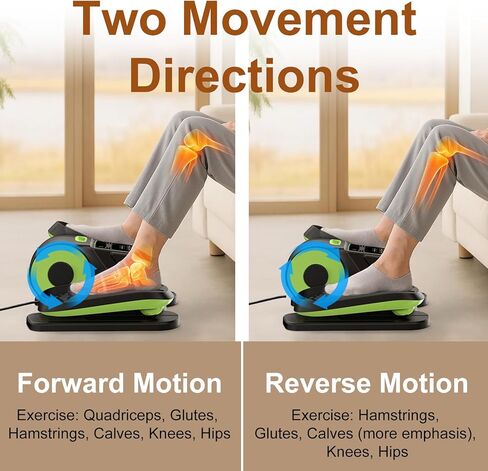 VIVURN® 028 تحت المكتب بيضاوي الشكل 12 سرعة 5 أوضاع تمرين الساق بمحرك أثناء الجلوس لكبار السن كما نشاهد على التلفزيون، تمرين دواسة كهربائية منخفضة التأثير مع حصيرة غير قابلة للانزلاق هادئة للمنزل والمكتب in Kuwait