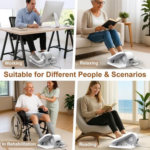 VIVURN® 028 Under Desk Elliptical 12 Speed 5 Modes Motorized Leg Exerciser While Sitting for Seniors As Seen on TV Low Impact Electric Pedal Exerciser with Non-Slip Mat Quiet for Home and Office in Kuwait