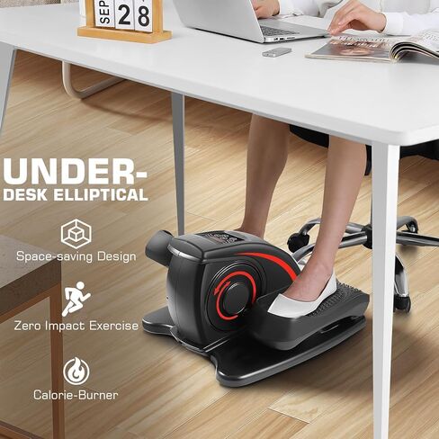 ANCHEER Under Desk Elliptical Machine, Electric Seated Pedal Exerciser as Seen on, Mini Elliptical Machines for Seniors, LCD Display Monitor, Portable Quiet Elliptical Machine, Leg Exerciser for Home in Saudi Arabia