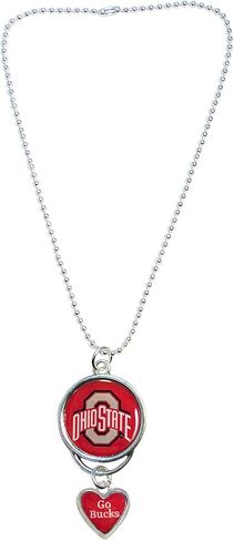 Ohio State Buckeyes Rear View Mirror Car Vehicle Truck Charm Circle Heart Spirit Slogan OSU in Saudi Arabia