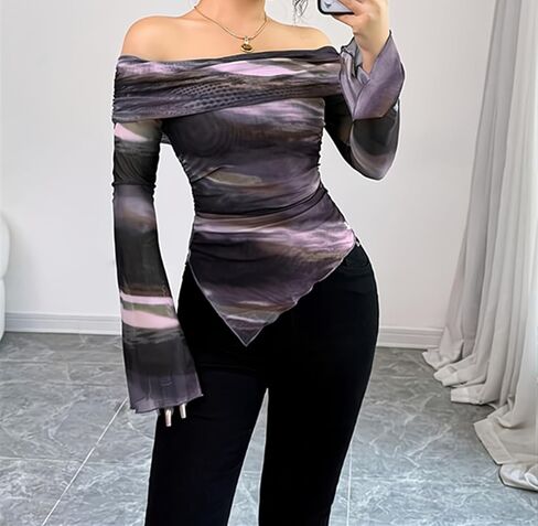 Women's top (US, Alpha, Large, Regular, Regular, light purple) in Saudi Arabia