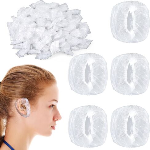 400 Pcs Ear Covers for Shower, Ear Covers for Hair Dye Ears Plugs for Swimming Disposable Shower Caps for Salon Bathing Clear Waterproof Ears Protection for Spa Home Hotel Hairs Dye in Saudi Arabia