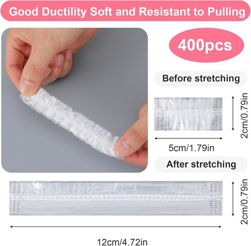 400 Pcs Ear Covers for Shower, Ear Covers for Hair Dye Ears Plugs for Swimming Disposable Shower Caps for Salon Bathing Clear Waterproof Ears Protection for Spa Home Hotel Hairs Dye in Saudi Arabia