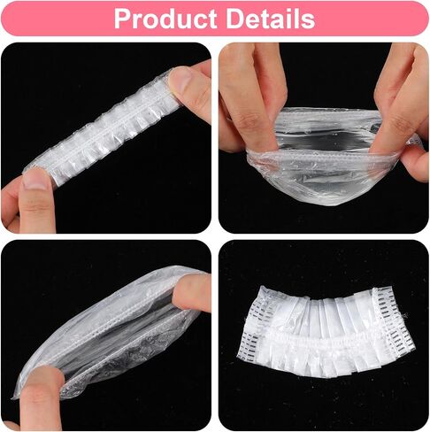 400 Pcs Ear Covers for Shower, Ear Covers for Hair Dye Ears Plugs for Swimming Disposable Shower Caps for Salon Bathing Clear Waterproof Ears Protection for Spa Home Hotel Hairs Dye in Saudi Arabia